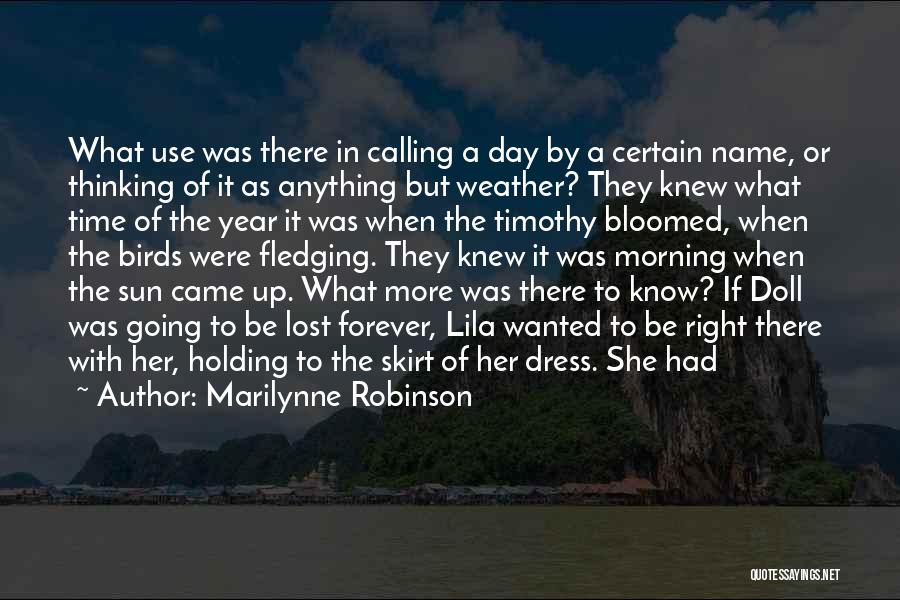 Marilynne Robinson Quotes: What Use Was There In Calling A Day By A Certain Name, Or Thinking Of It As Anything But Weather?