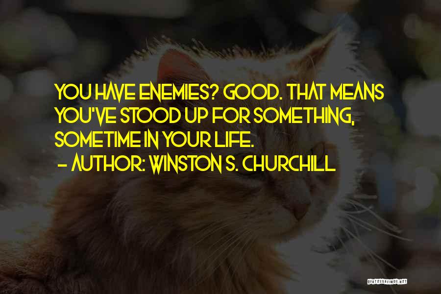 Winston S. Churchill Quotes: You Have Enemies? Good. That Means You've Stood Up For Something, Sometime In Your Life.