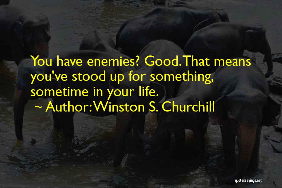 Winston S. Churchill Quotes: You Have Enemies? Good. That Means You've Stood Up For Something, Sometime In Your Life.