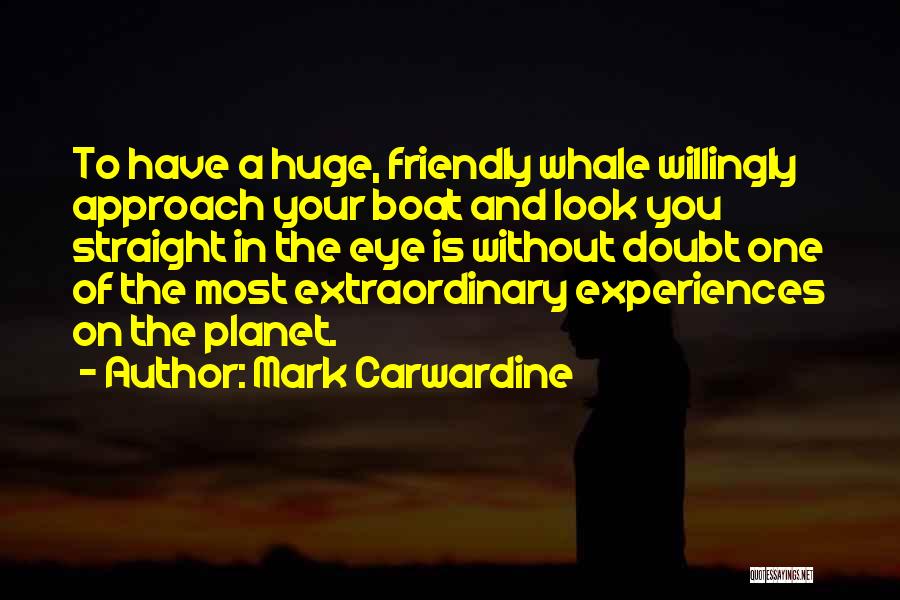 Mark Carwardine Quotes: To Have A Huge, Friendly Whale Willingly Approach Your Boat And Look You Straight In The Eye Is Without Doubt