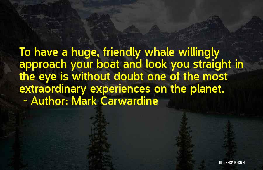 Mark Carwardine Quotes: To Have A Huge, Friendly Whale Willingly Approach Your Boat And Look You Straight In The Eye Is Without Doubt