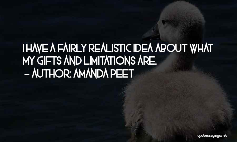 Amanda Peet Quotes: I Have A Fairly Realistic Idea About What My Gifts And Limitations Are.