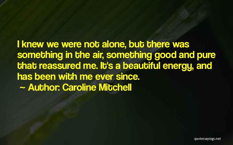 Caroline Mitchell Quotes: I Knew We Were Not Alone, But There Was Something In The Air, Something Good And Pure That Reassured Me.