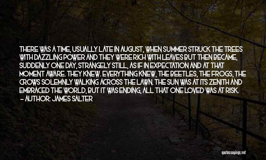James Salter Quotes: There Was A Time, Usually Late In August, When Summer Struck The Trees With Dazzling Power And They Were Rich
