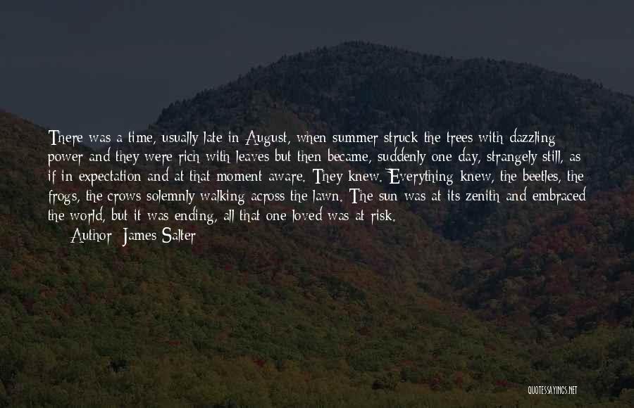 James Salter Quotes: There Was A Time, Usually Late In August, When Summer Struck The Trees With Dazzling Power And They Were Rich
