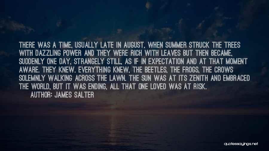 James Salter Quotes: There Was A Time, Usually Late In August, When Summer Struck The Trees With Dazzling Power And They Were Rich