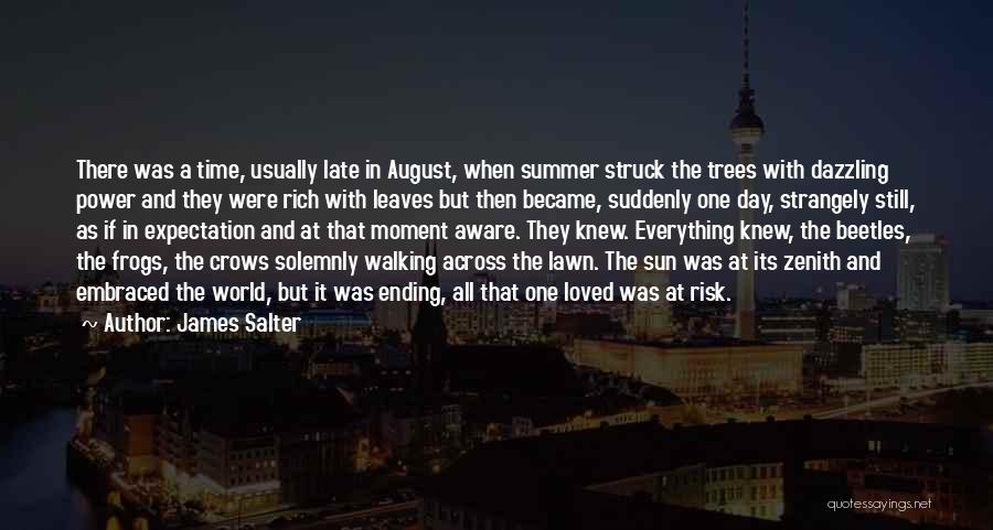 James Salter Quotes: There Was A Time, Usually Late In August, When Summer Struck The Trees With Dazzling Power And They Were Rich