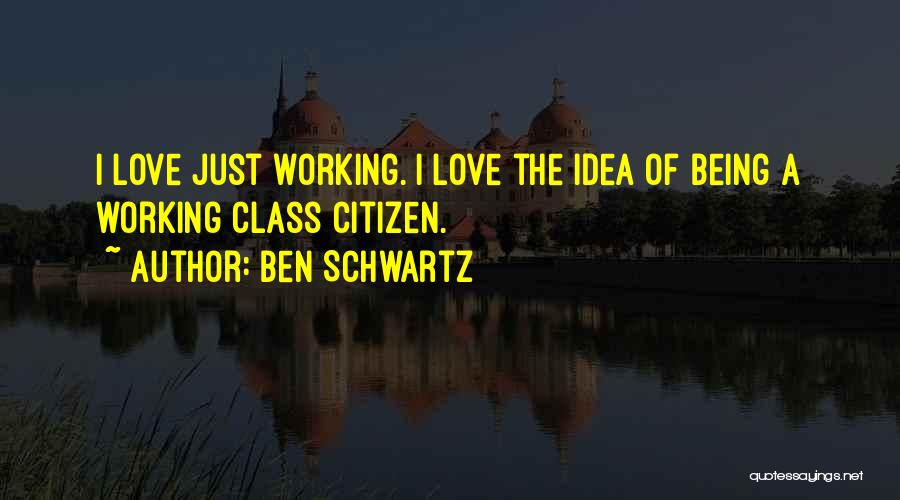 Ben Schwartz Quotes: I Love Just Working. I Love The Idea Of Being A Working Class Citizen.