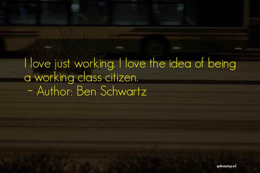 Ben Schwartz Quotes: I Love Just Working. I Love The Idea Of Being A Working Class Citizen.