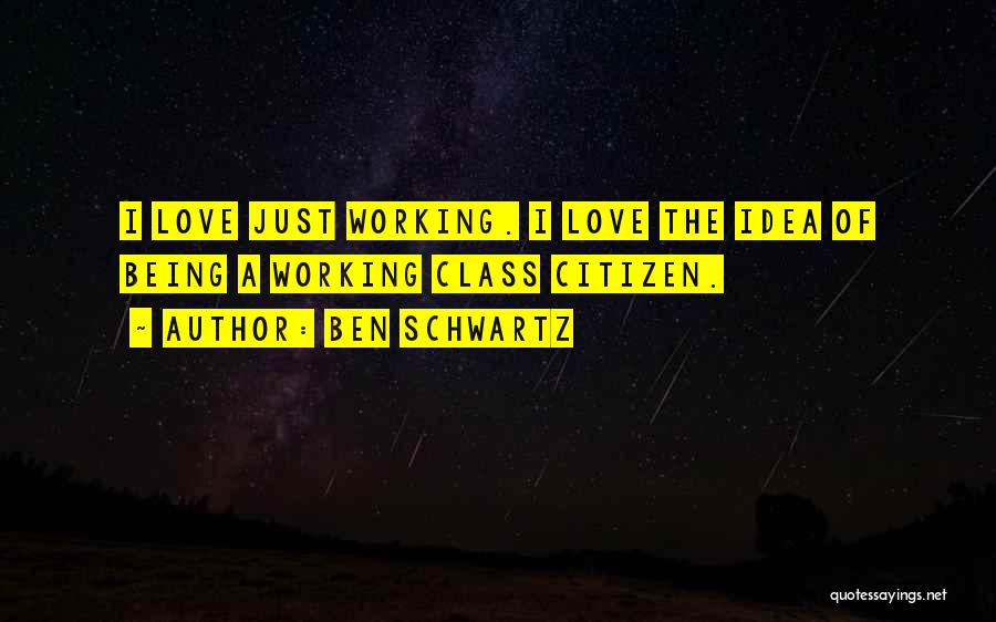 Ben Schwartz Quotes: I Love Just Working. I Love The Idea Of Being A Working Class Citizen.