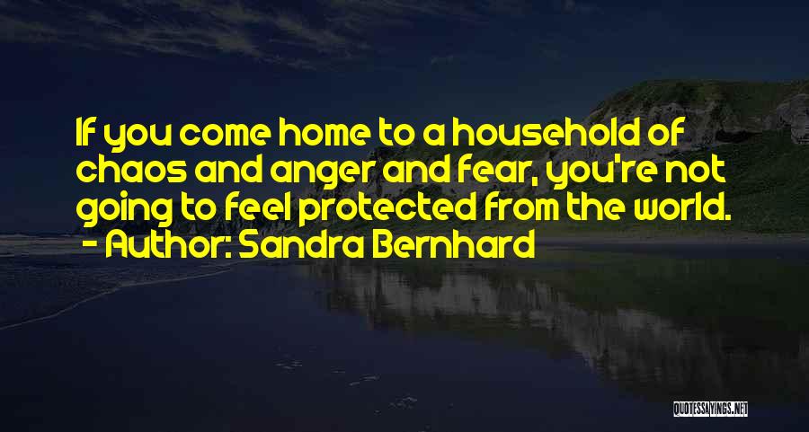 Sandra Bernhard Quotes: If You Come Home To A Household Of Chaos And Anger And Fear, You're Not Going To Feel Protected From