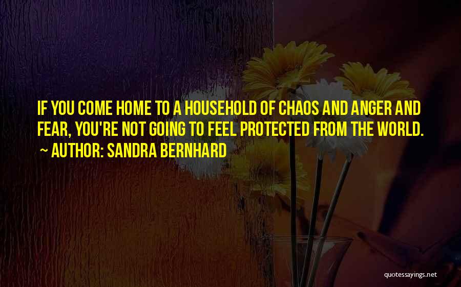 Sandra Bernhard Quotes: If You Come Home To A Household Of Chaos And Anger And Fear, You're Not Going To Feel Protected From