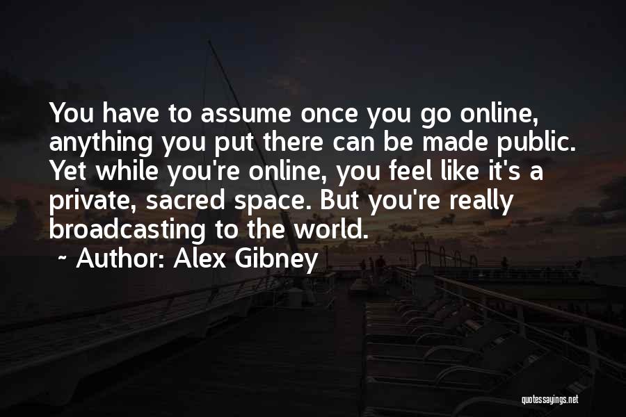 Alex Gibney Quotes: You Have To Assume Once You Go Online, Anything You Put There Can Be Made Public. Yet While You're Online,