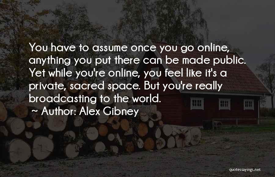 Alex Gibney Quotes: You Have To Assume Once You Go Online, Anything You Put There Can Be Made Public. Yet While You're Online,