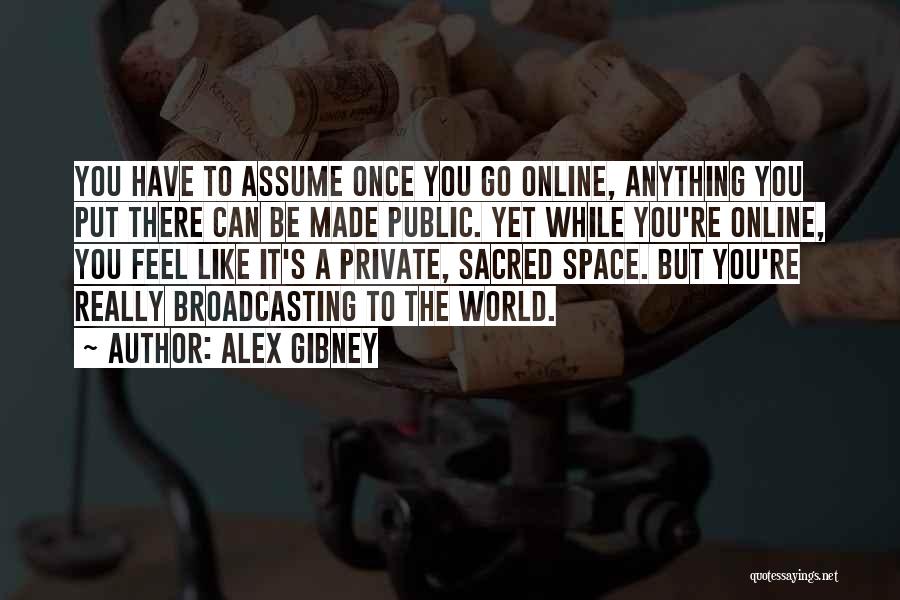 Alex Gibney Quotes: You Have To Assume Once You Go Online, Anything You Put There Can Be Made Public. Yet While You're Online,