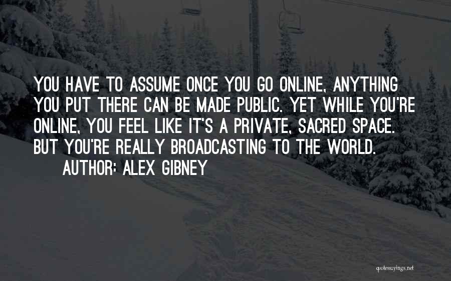 Alex Gibney Quotes: You Have To Assume Once You Go Online, Anything You Put There Can Be Made Public. Yet While You're Online,