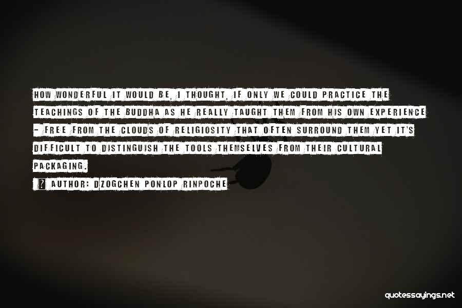 Dzogchen Ponlop Rinpoche Quotes: How Wonderful It Would Be, I Thought, If Only We Could Practice The Teachings Of The Buddha As He Really