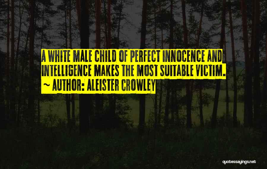 Aleister Crowley Quotes: A White Male Child Of Perfect Innocence And Intelligence Makes The Most Suitable Victim.