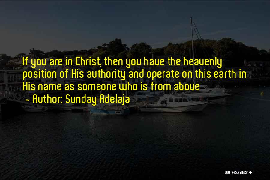 Sunday Adelaja Quotes: If You Are In Christ, Then You Have The Heavenly Position Of His Authority And Operate On This Earth In