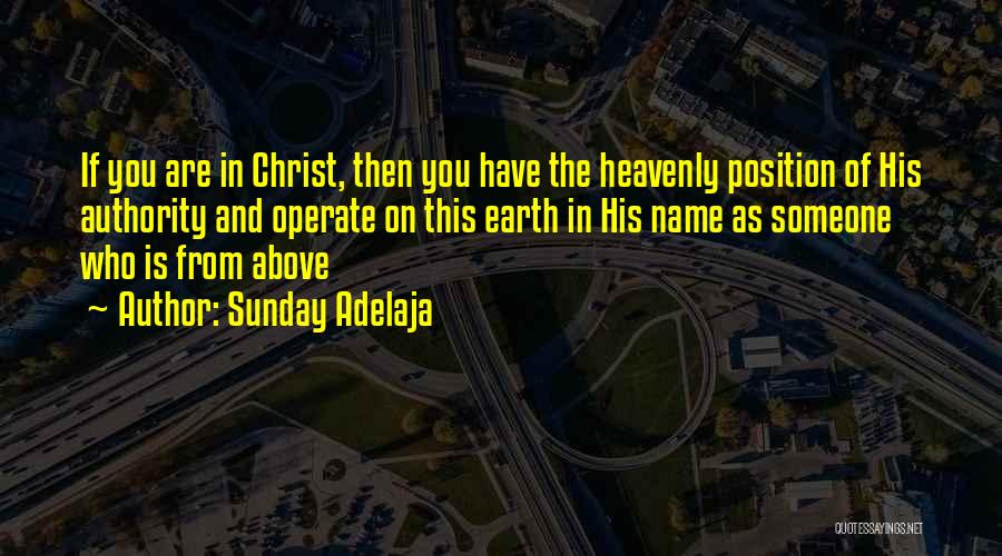 Sunday Adelaja Quotes: If You Are In Christ, Then You Have The Heavenly Position Of His Authority And Operate On This Earth In