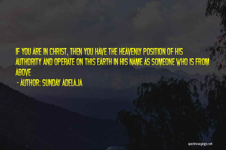 Sunday Adelaja Quotes: If You Are In Christ, Then You Have The Heavenly Position Of His Authority And Operate On This Earth In