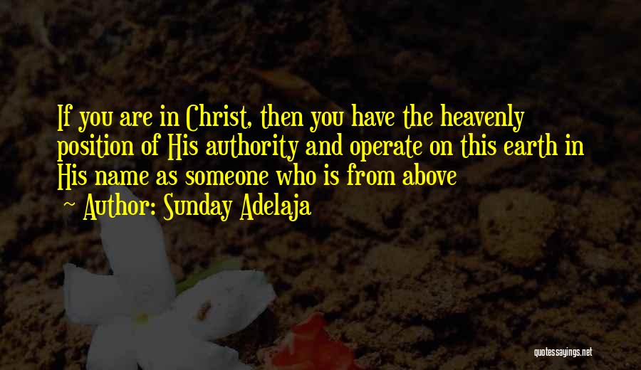 Sunday Adelaja Quotes: If You Are In Christ, Then You Have The Heavenly Position Of His Authority And Operate On This Earth In