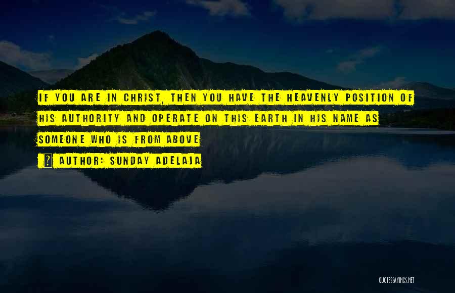 Sunday Adelaja Quotes: If You Are In Christ, Then You Have The Heavenly Position Of His Authority And Operate On This Earth In