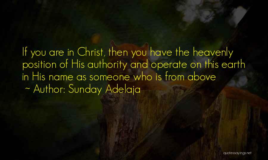 Sunday Adelaja Quotes: If You Are In Christ, Then You Have The Heavenly Position Of His Authority And Operate On This Earth In