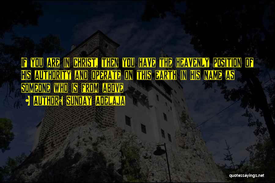 Sunday Adelaja Quotes: If You Are In Christ, Then You Have The Heavenly Position Of His Authority And Operate On This Earth In