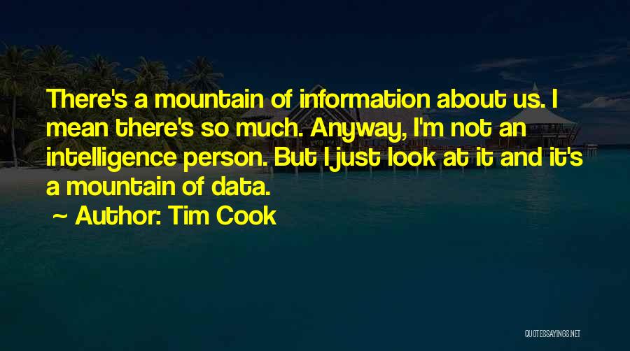 Tim Cook Quotes: There's A Mountain Of Information About Us. I Mean There's So Much. Anyway, I'm Not An Intelligence Person. But I