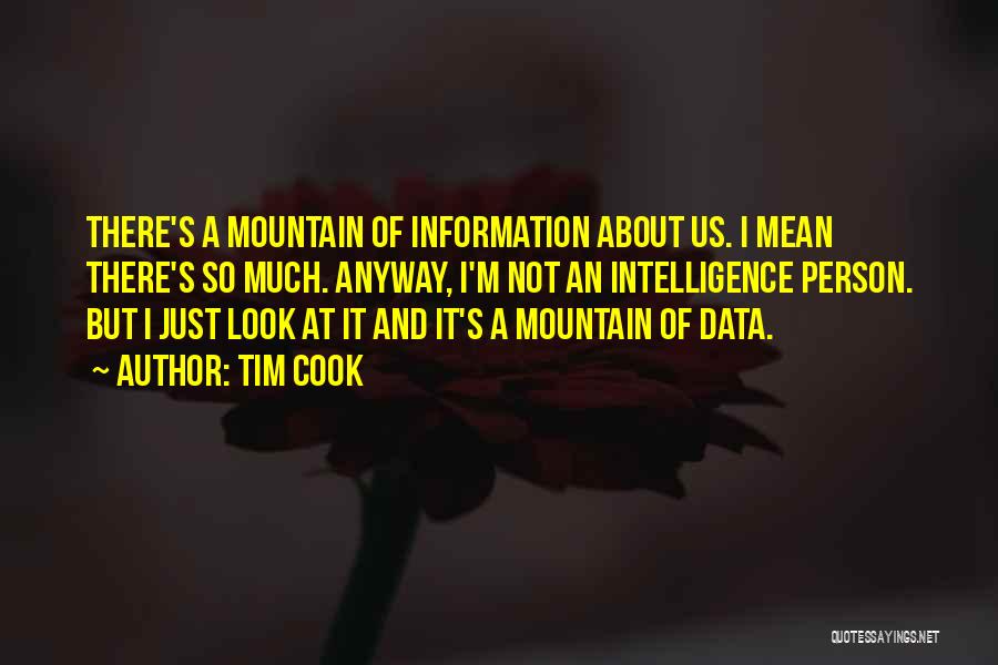 Tim Cook Quotes: There's A Mountain Of Information About Us. I Mean There's So Much. Anyway, I'm Not An Intelligence Person. But I