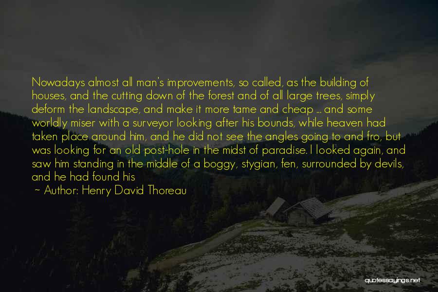 Henry David Thoreau Quotes: Nowadays Almost All Man's Improvements, So Called, As The Building Of Houses, And The Cutting Down Of The Forest And