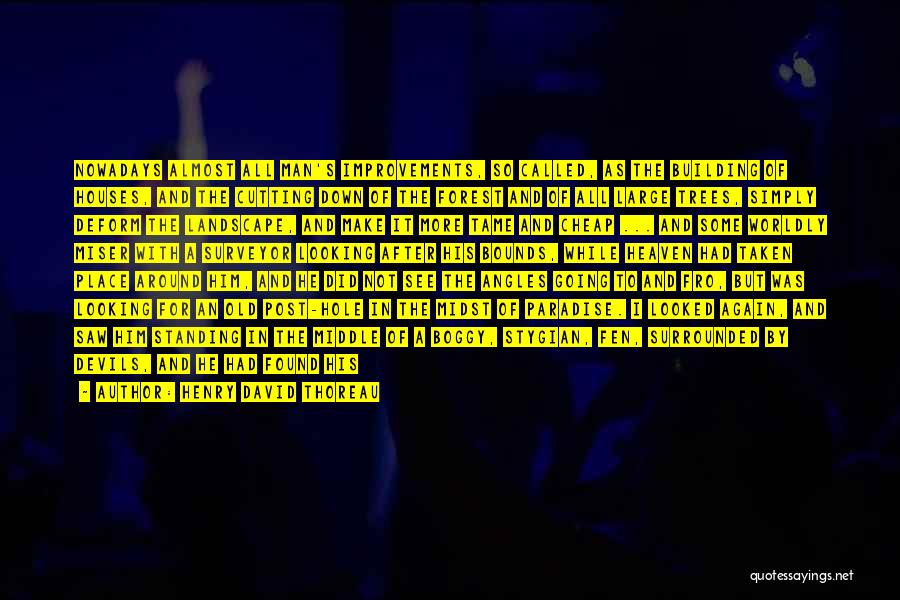 Henry David Thoreau Quotes: Nowadays Almost All Man's Improvements, So Called, As The Building Of Houses, And The Cutting Down Of The Forest And