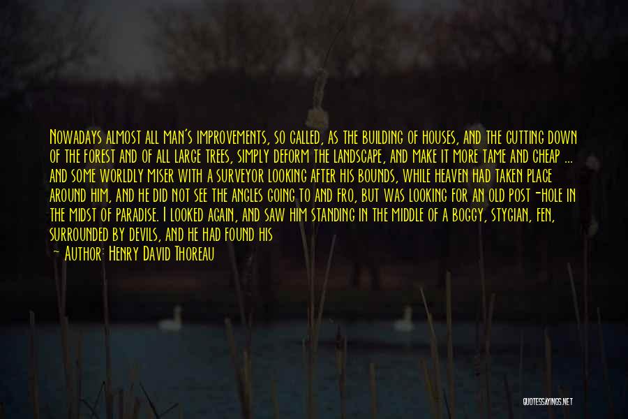 Henry David Thoreau Quotes: Nowadays Almost All Man's Improvements, So Called, As The Building Of Houses, And The Cutting Down Of The Forest And