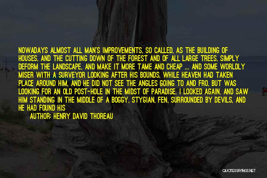 Henry David Thoreau Quotes: Nowadays Almost All Man's Improvements, So Called, As The Building Of Houses, And The Cutting Down Of The Forest And