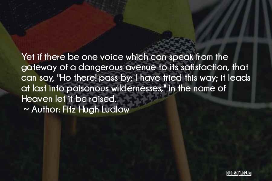 Fitz Hugh Ludlow Quotes: Yet If There Be One Voice Which Can Speak From The Gateway Of A Dangerous Avenue To Its Satisfaction, That