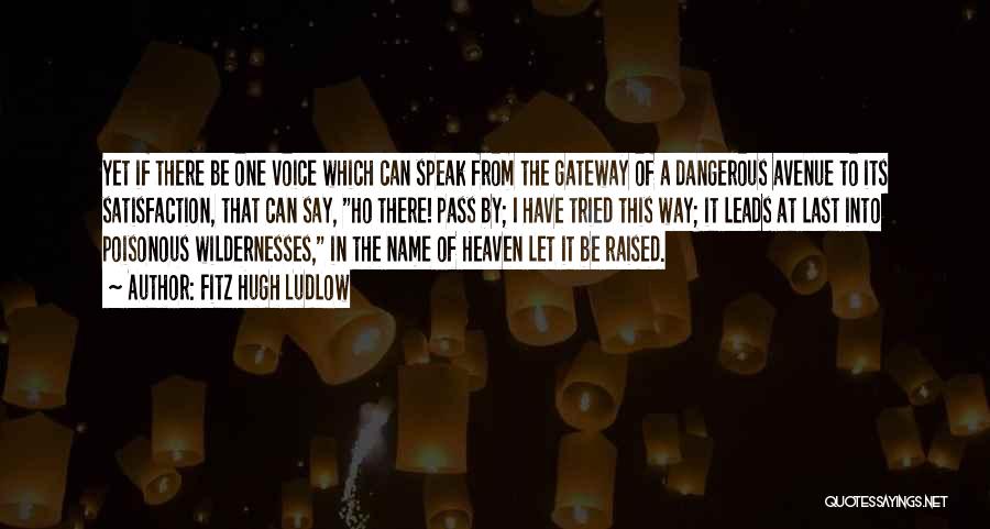 Fitz Hugh Ludlow Quotes: Yet If There Be One Voice Which Can Speak From The Gateway Of A Dangerous Avenue To Its Satisfaction, That