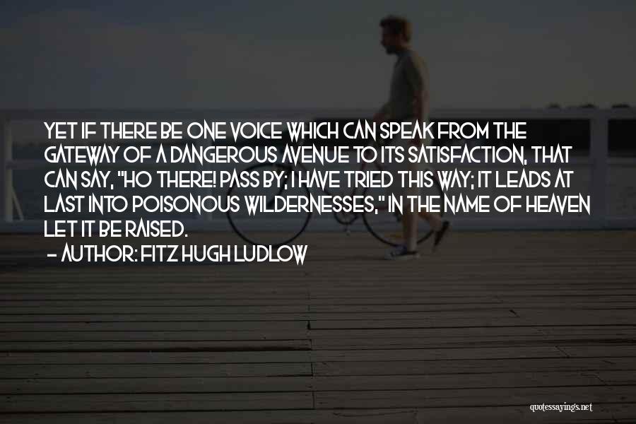 Fitz Hugh Ludlow Quotes: Yet If There Be One Voice Which Can Speak From The Gateway Of A Dangerous Avenue To Its Satisfaction, That