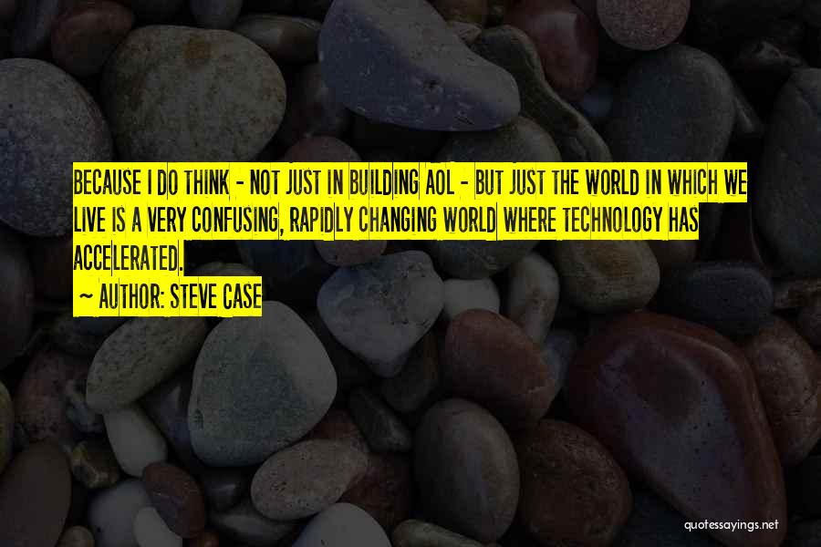 Steve Case Quotes: Because I Do Think - Not Just In Building Aol - But Just The World In Which We Live Is