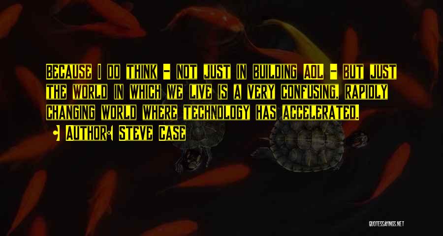 Steve Case Quotes: Because I Do Think - Not Just In Building Aol - But Just The World In Which We Live Is