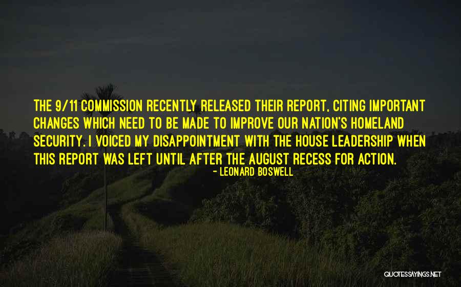 9/11 Commission Quotes By Leonard Boswell