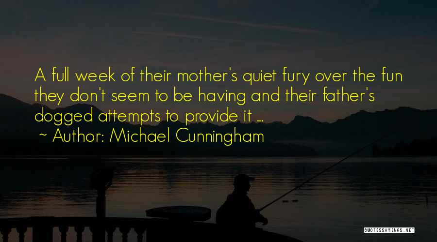 Michael Cunningham Quotes: A Full Week Of Their Mother's Quiet Fury Over The Fun They Don't Seem To Be Having And Their Father's