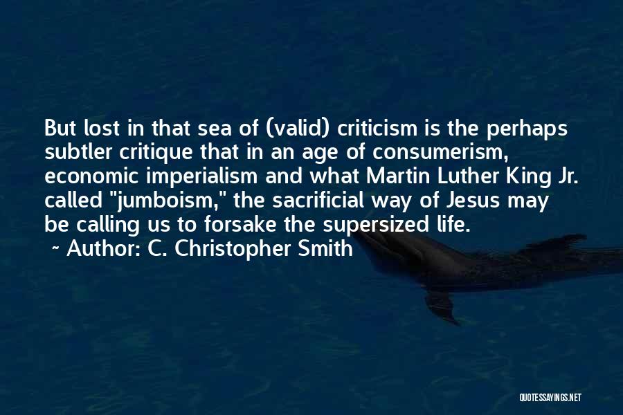 C. Christopher Smith Quotes: But Lost In That Sea Of (valid) Criticism Is The Perhaps Subtler Critique That In An Age Of Consumerism, Economic