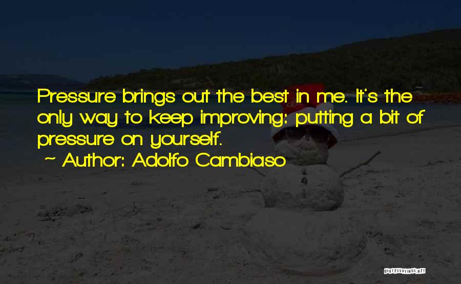 Adolfo Cambiaso Quotes: Pressure Brings Out The Best In Me. It's The Only Way To Keep Improving: Putting A Bit Of Pressure On