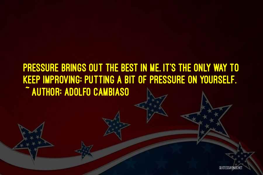 Adolfo Cambiaso Quotes: Pressure Brings Out The Best In Me. It's The Only Way To Keep Improving: Putting A Bit Of Pressure On