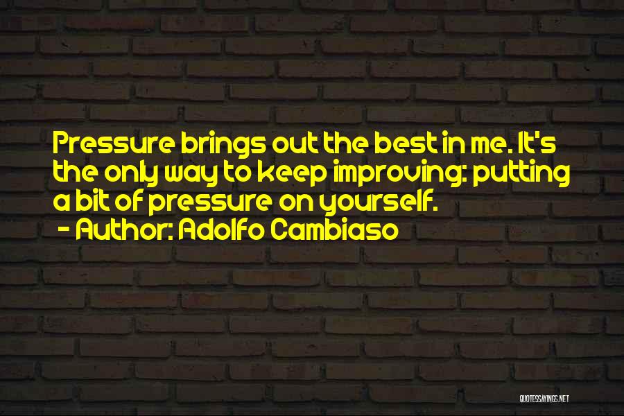 Adolfo Cambiaso Quotes: Pressure Brings Out The Best In Me. It's The Only Way To Keep Improving: Putting A Bit Of Pressure On