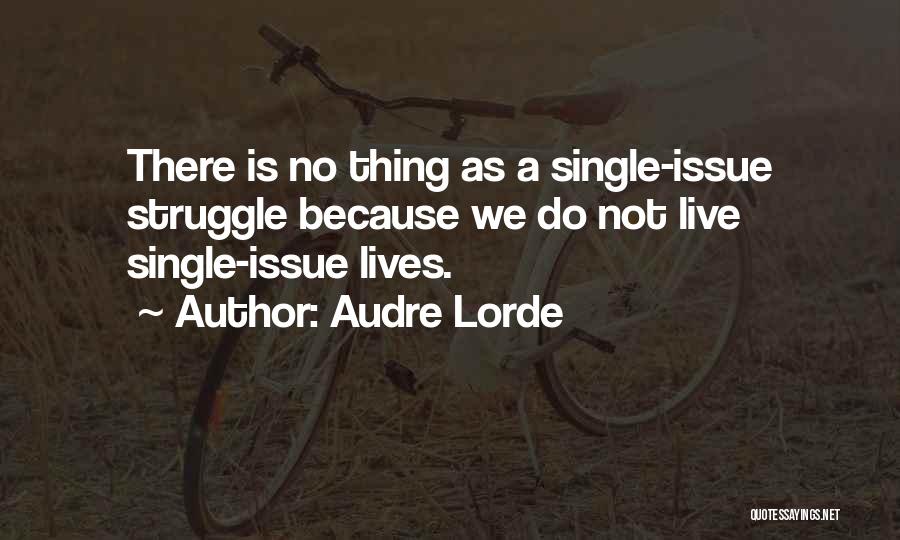Audre Lorde Quotes: There Is No Thing As A Single-issue Struggle Because We Do Not Live Single-issue Lives.