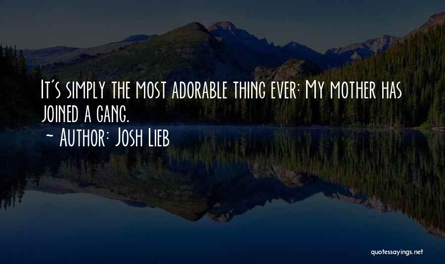 Josh Lieb Quotes: It's Simply The Most Adorable Thing Ever: My Mother Has Joined A Gang.