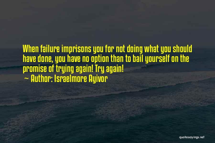 Israelmore Ayivor Quotes: When Failure Imprisons You For Not Doing What You Should Have Done, You Have No Option Than To Bail Yourself