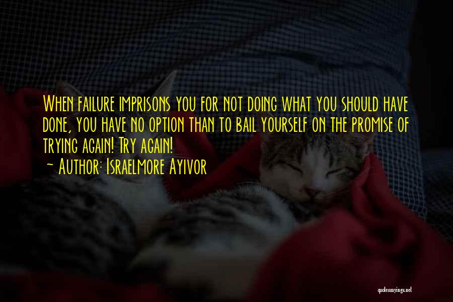 Israelmore Ayivor Quotes: When Failure Imprisons You For Not Doing What You Should Have Done, You Have No Option Than To Bail Yourself